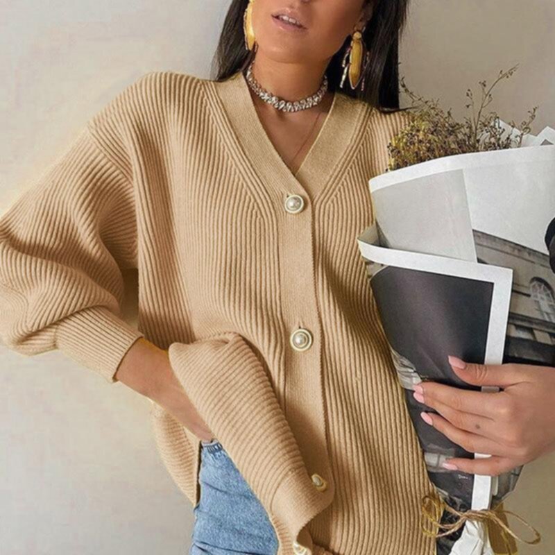 Autumn Thick Soft Knitwear Women Rich Color Cardigan